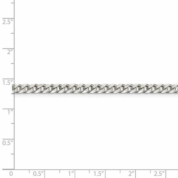3.5mm Sterling Silver Solid Curb Chain Necklace, 24 Inch